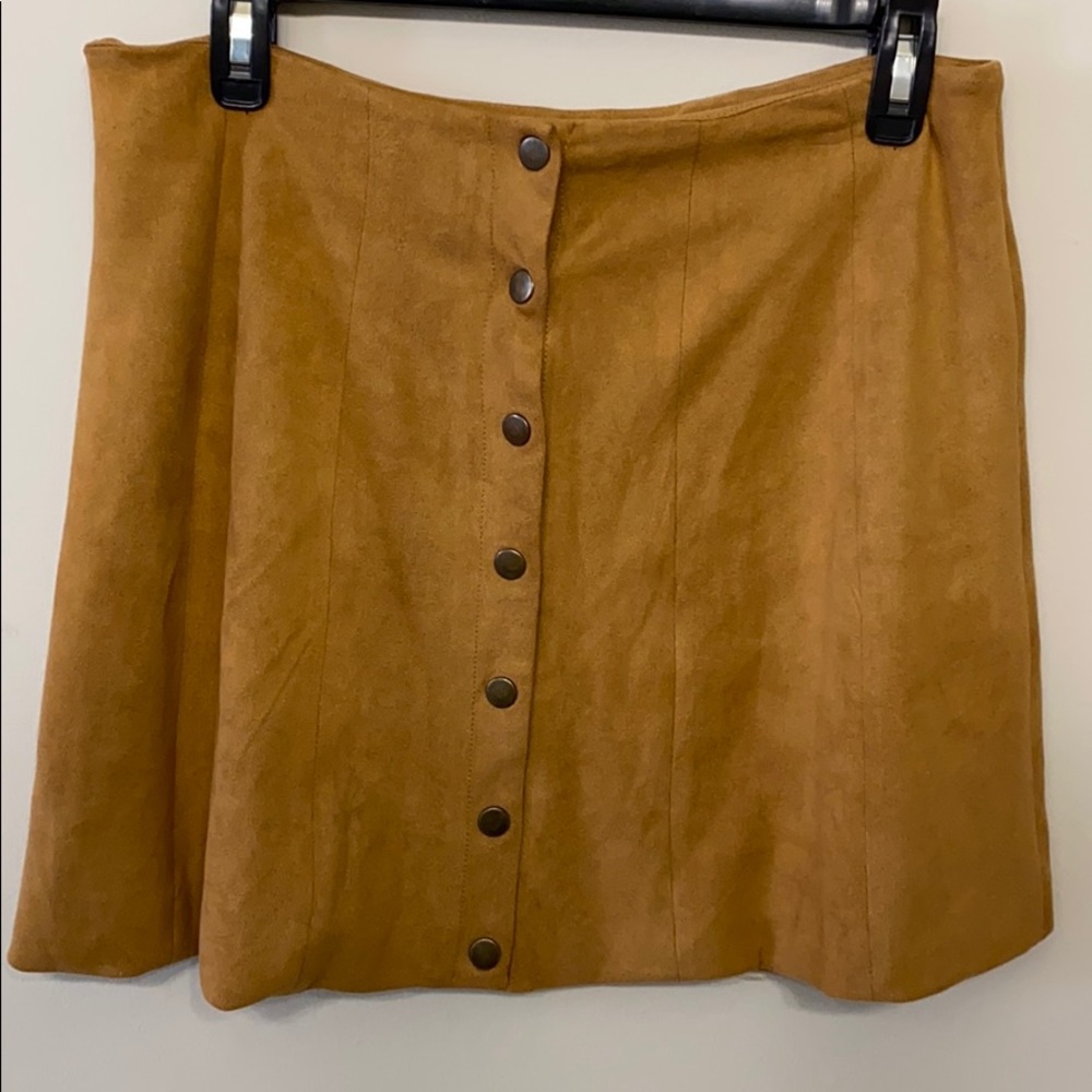 Cognac Suede skirt